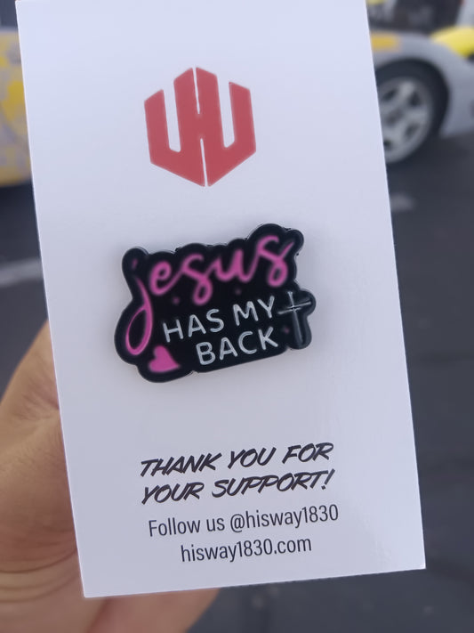 Jesus has my Back Hat Pin